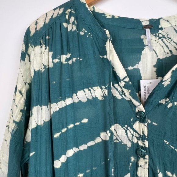 Young Fabulous and Broke Tie Dye Dawn Dress in Dark Green/ Teal and White - Picture 11 of 14